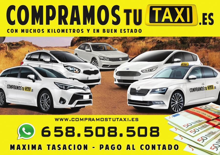 Folleto Compramos Tu Taxi - anverso, tamaño completo